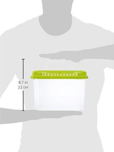 Ferplast Plastic Fish Aquarium GEO Medium Tank 2,5 L Small Animal Container Aquarium Terrarium Insects Turtles, Plastic, Ventilation Grills, Handle for Easy Transport, 23,2 x 15,3 x h 16,6 cm Green - Comfort Style