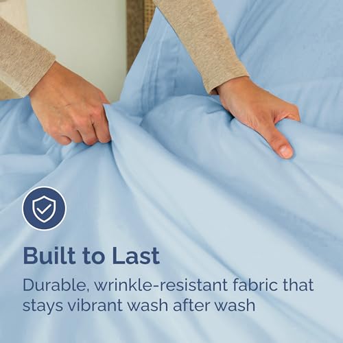 Bedding Duvet Quilt Cover Set with 2 Pillowcases - Hotel Quality - Cooling, Wrinkle-Free, Machine Washable with Zipper & Corner Ties - Super Soft Microfibre-Polyester - Comfort Style
