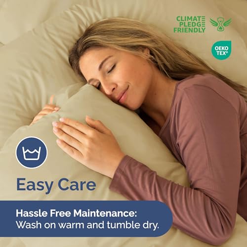 Bedding Duvet Quilt Cover Set with 2 Pillowcases - Hotel Quality - Cooling, Wrinkle-Free, Machine Washable with Zipper & Corner Ties - Super Soft Microfibre-Polyester - Comfort Style
