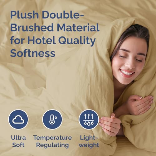 Bedding Duvet Quilt Cover Set with 2 Pillowcases - Hotel Quality - Cooling, Wrinkle-Free, Machine Washable with Zipper & Corner Ties - Super Soft Microfibre-Polyester - Comfort Style