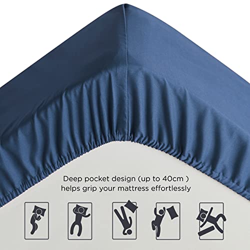 Fitted Sheet Deep - Bed Sheets Extra Deep Pocket 16 inch (40 cm) made of Soft Brushed Microfiber