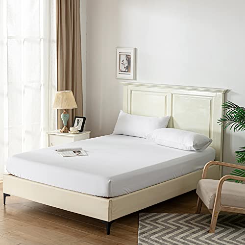 Fitted Sheet Bed Sheets 25CM Extra Deep Pocket Soft and Breathable Fitted Bedding Sheets