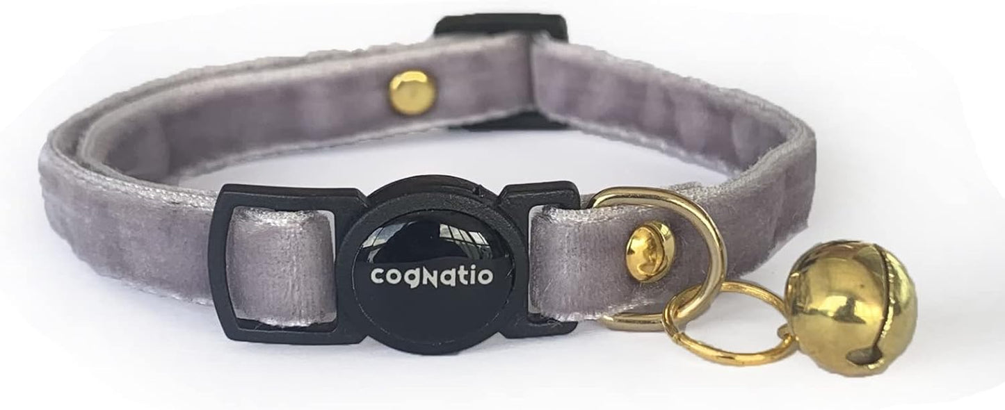 Cognatio Safety Quick Release Cat Collars, Soft Kitten Collars with Detachable Bow Tie and Bell, Pack of 2, Adjustable 20-30 cm (20-30 cm, Green+Pink) - Comfort Style