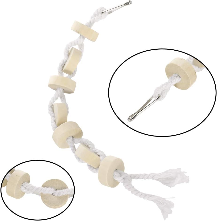 Yorgewd 7 Pack Bird Toys, Natural Wood Small Bird Cage Toys Small Parrot Swing Chewing Toys for Budgies, Small Parakeets, Conures, Love Birds, Cockatiel, Finches - Comfort Style