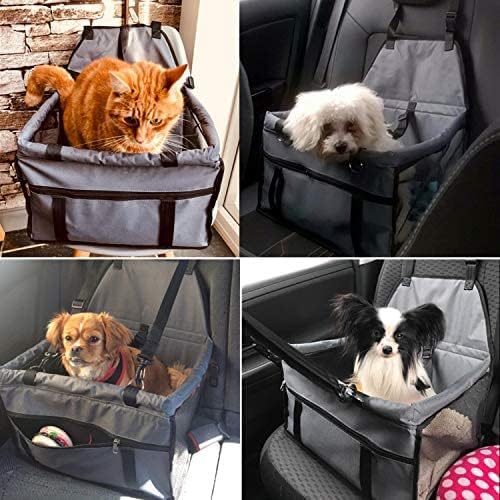 Pet Car Booster Seat Travel Carrier Cage, Oxford Breathable Folding Soft Washable Travel Bags for Dogs Cats Small Pet - Comfort Style