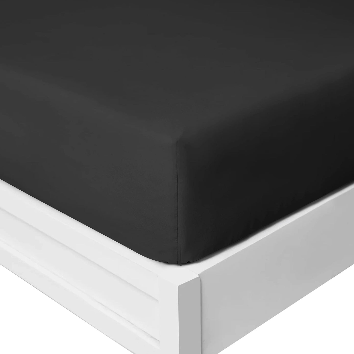 25 Cm Fitted Bed Sheets - Super Soft Deep Fitted Sheet Brushed Microfibre Anti Wrinkle Bedsheet Breathable & Fade Resistant