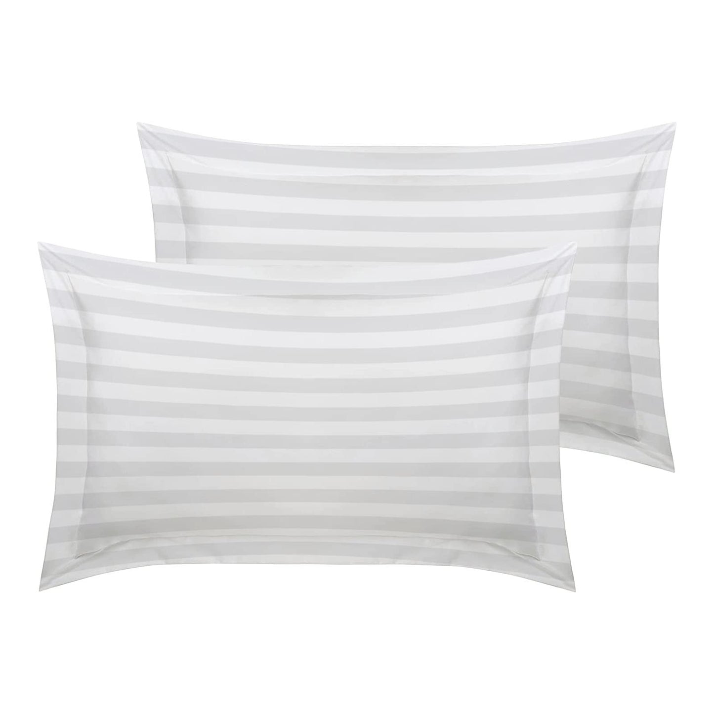 MOONLIGHT20015 Duvet Set Reversible Stripes Satin Double Bedding Set with 2 Pillowcases Soft Hypoallergenic Duvet Cover - Comfort Style