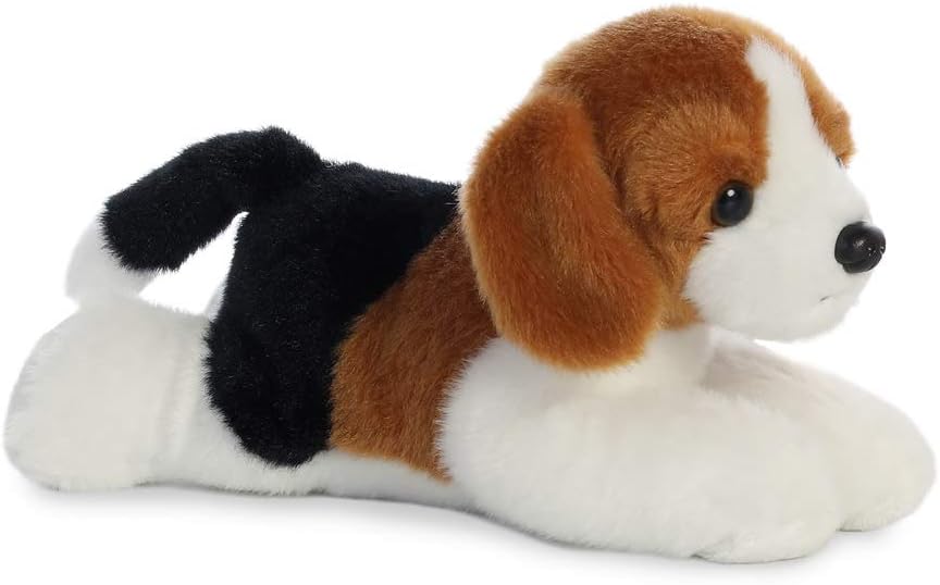 Aurora, 31185, Mini Flopsies Homer Beagle, 8In, Soft Toy, (Black, Bown, White)