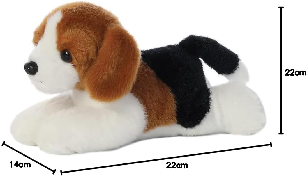 Aurora, 31185, Mini Flopsies Homer Beagle, 8In, Soft Toy, (Black, Bown, White)