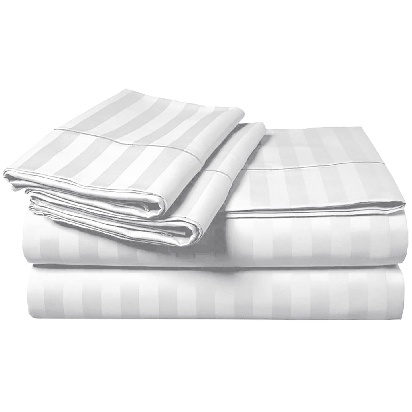 MOONLIGHT20015 Duvet Set Reversible Stripes Satin Double Bedding Set with 2 Pillowcases Soft Hypoallergenic Duvet Cover - Comfort Style
