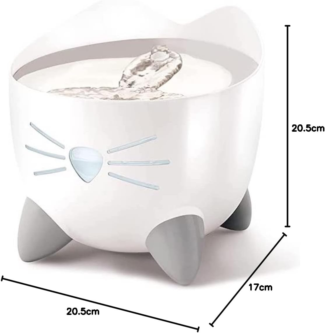 Catit PIXI Cat Water Fountain, Stainless Steel, White, 2.5L - Comfort Style