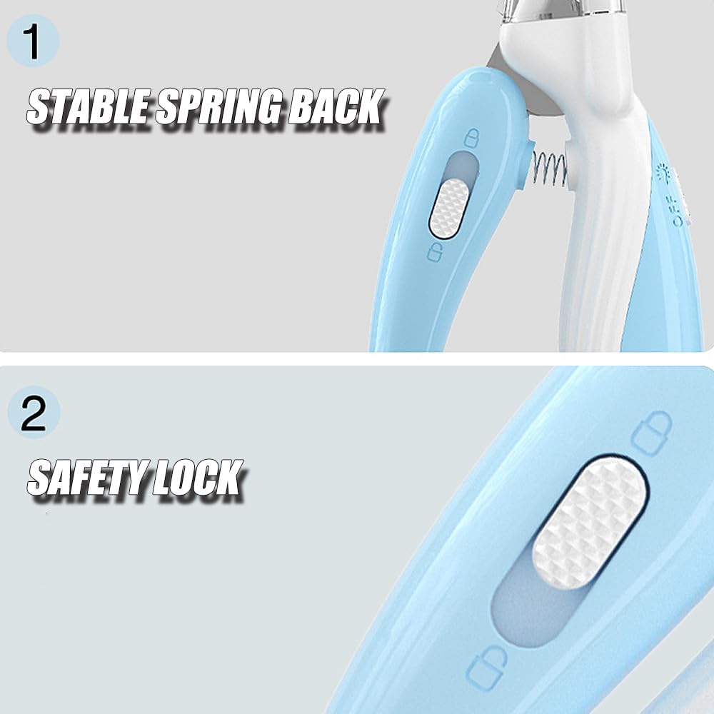 Cat Claw Clippers with Safety Guard and Light, Professional Pet Nail Clippers for Cat, Kitten, Puppy, Small Dog, Birds, Rabbit, Guinea Pig - Comfort Style