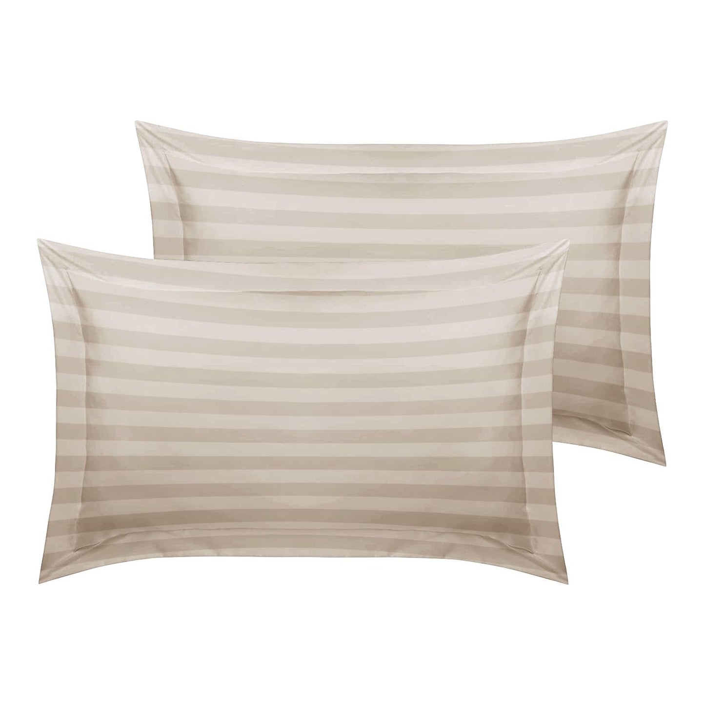 MOONLIGHT20015 Duvet Set Reversible Stripes Satin Double Bedding Set with 2 Pillowcases Soft Hypoallergenic Duvet Cover - Comfort Style