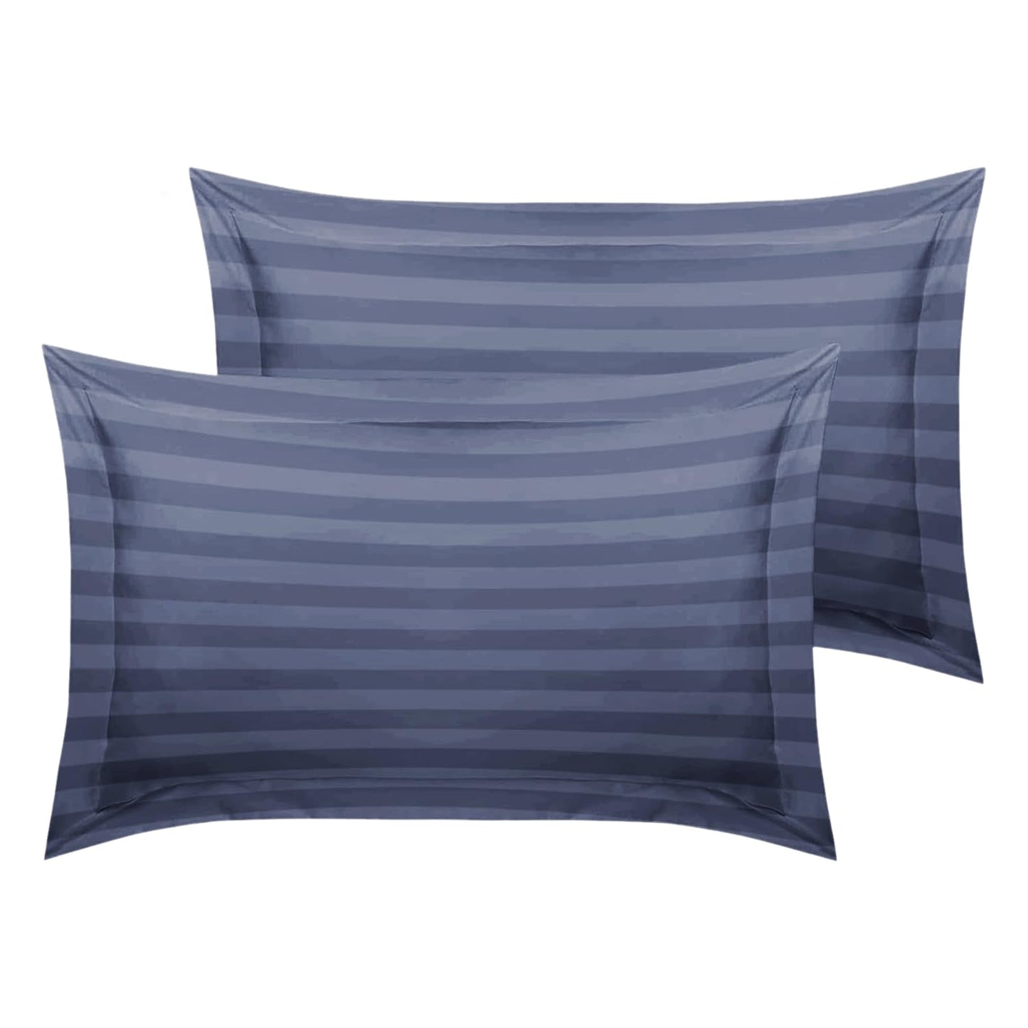 MOONLIGHT20015 Duvet Set Reversible Stripes Satin Double Bedding Set with 2 Pillowcases Soft Hypoallergenic Duvet Cover - Comfort Style