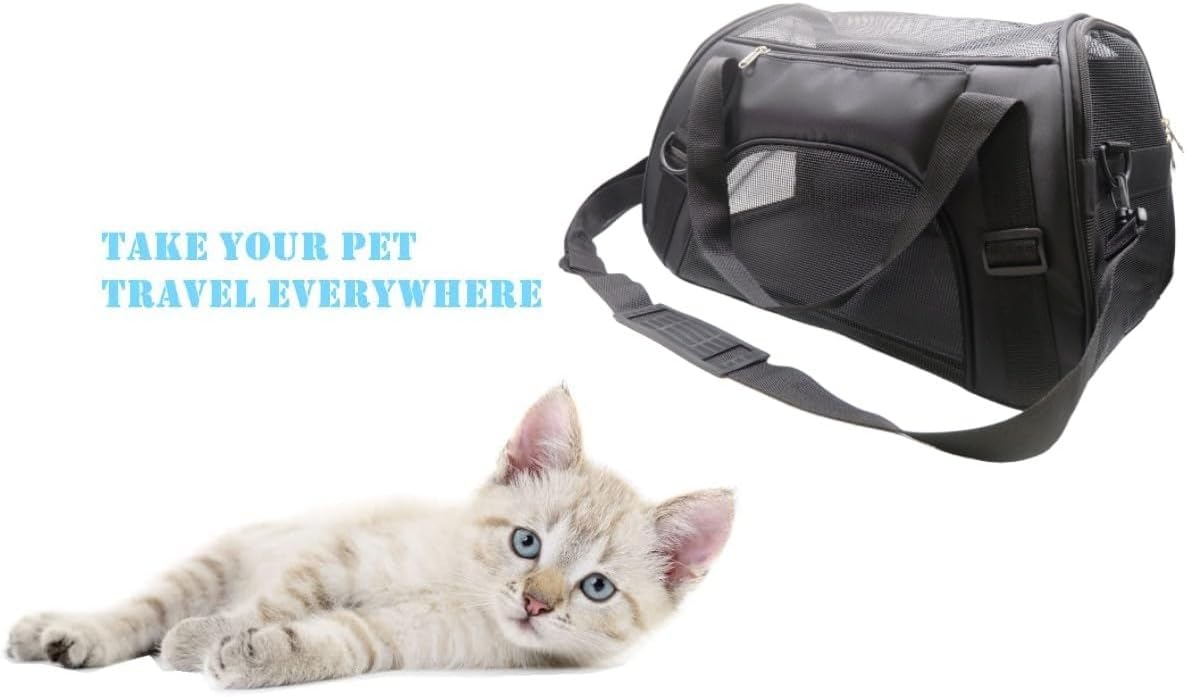 ZvoanSem Pet Carrier Bag,Small Cat Carrier Kitten Puppy little Dog Carrier for Travel Airline Approved Small Animal (Small, Blue) - Comfort Style