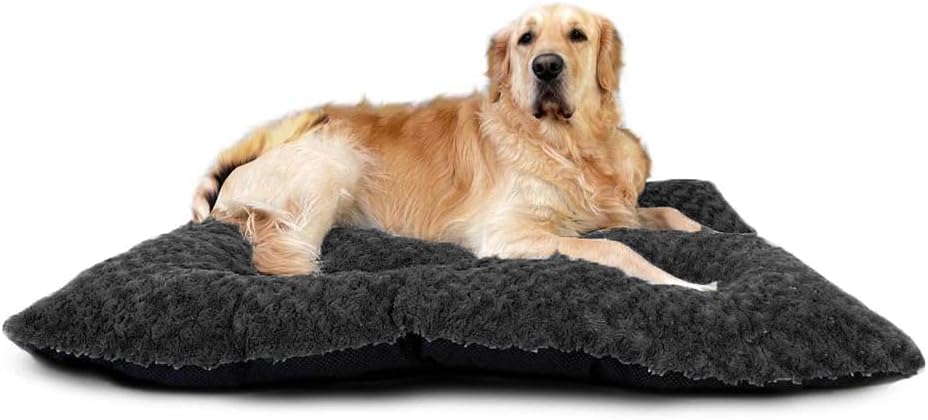 Victoria & Carter Large Dog Bed (102 x 70cm) Ultra Soft Pet Bed, Premium Plush Mattress Cushion For Medium Or Large Size Pets, Can Be Used For Dog Crate. Machine Wash & Dryer Friendly. (Light Grey) - Comfort Style