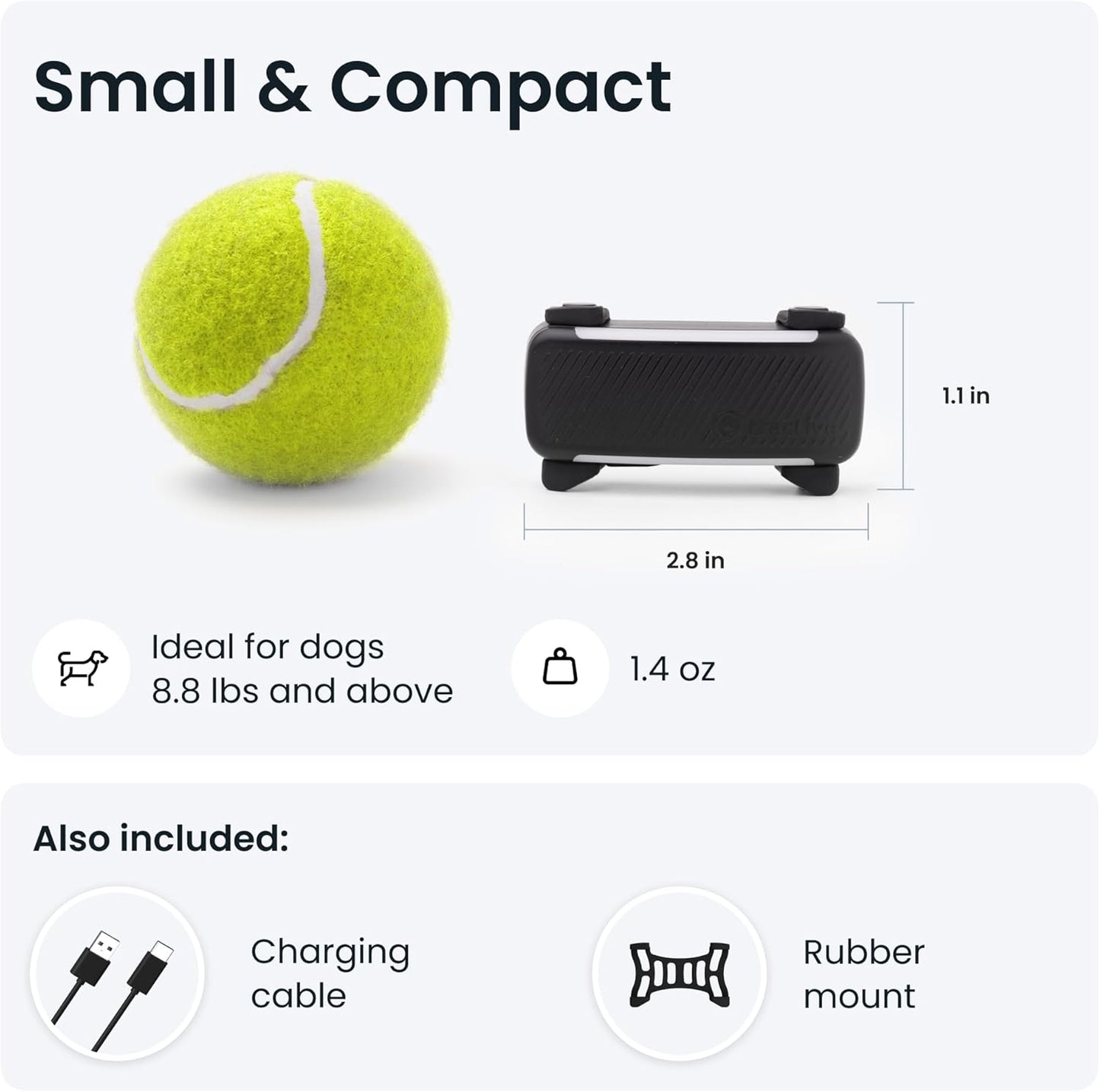 Tractive GPS Dog Tracker | Market leader | Real-time location tracking | Escape Alerts | Activity Monitoring | Health Alerts | Bark Monitoring | Works With Subscription (Black) - Comfort Style