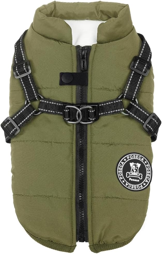 Poseca Dog Clothes for Small Dogs Dog Coat Waterproof Winter Jacket Warm Vest Dog Clothes Dog Coat Warm Winter Dog Jacket with Dog Harness for Small Medium Large Dogs - Comfort Style