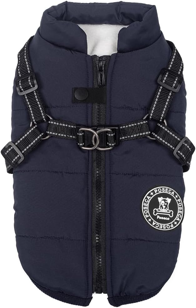 Poseca Dog Clothes for Small Dogs Dog Coat Waterproof Winter Jacket Warm Vest Dog Clothes Dog Coat Warm Winter Dog Jacket with Dog Harness for Small Medium Large Dogs - Comfort Style