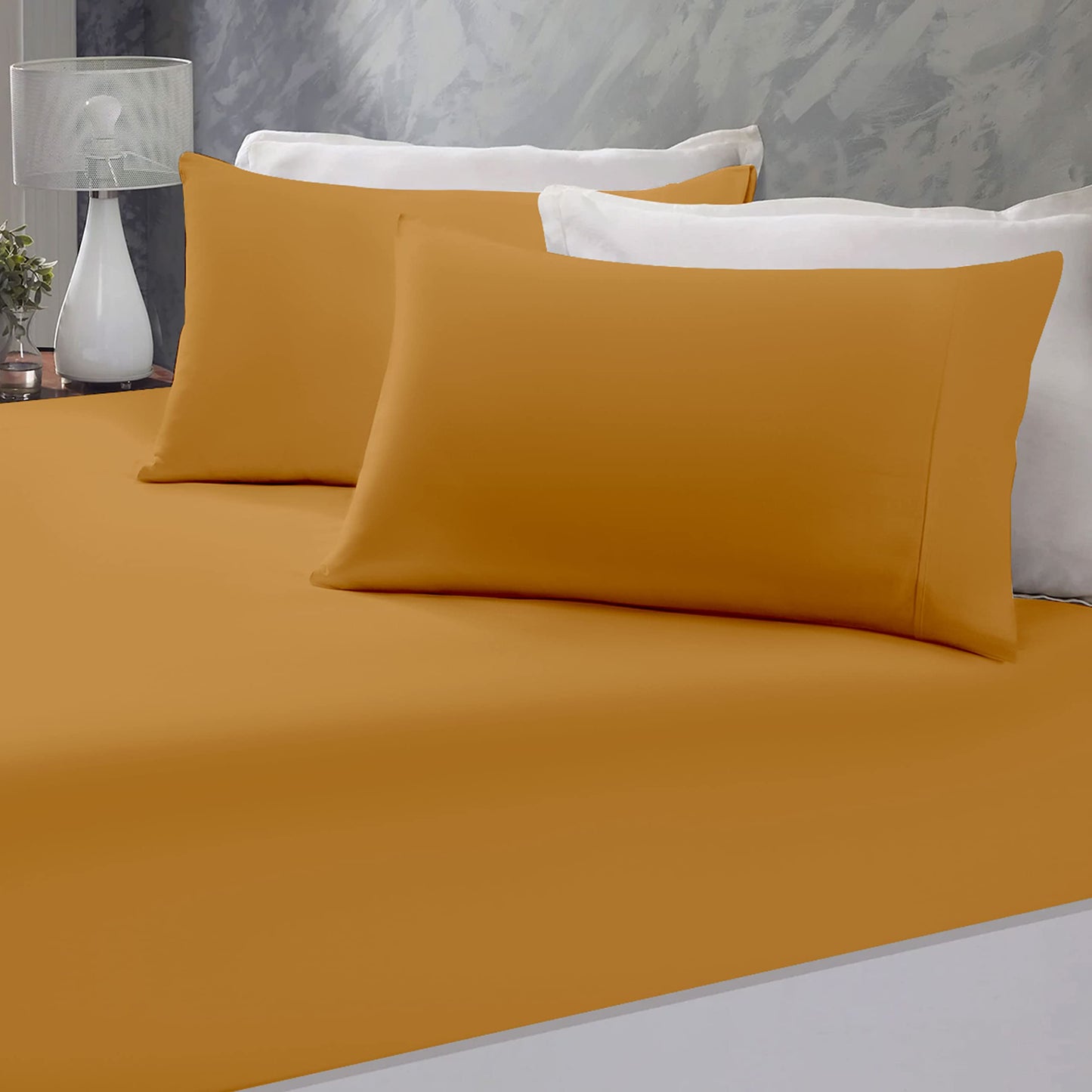 25 Cm Fitted Bed Sheets - Super Soft Deep Fitted Sheet Brushed Microfibre Anti Wrinkle Bedsheet Breathable & Fade Resistant