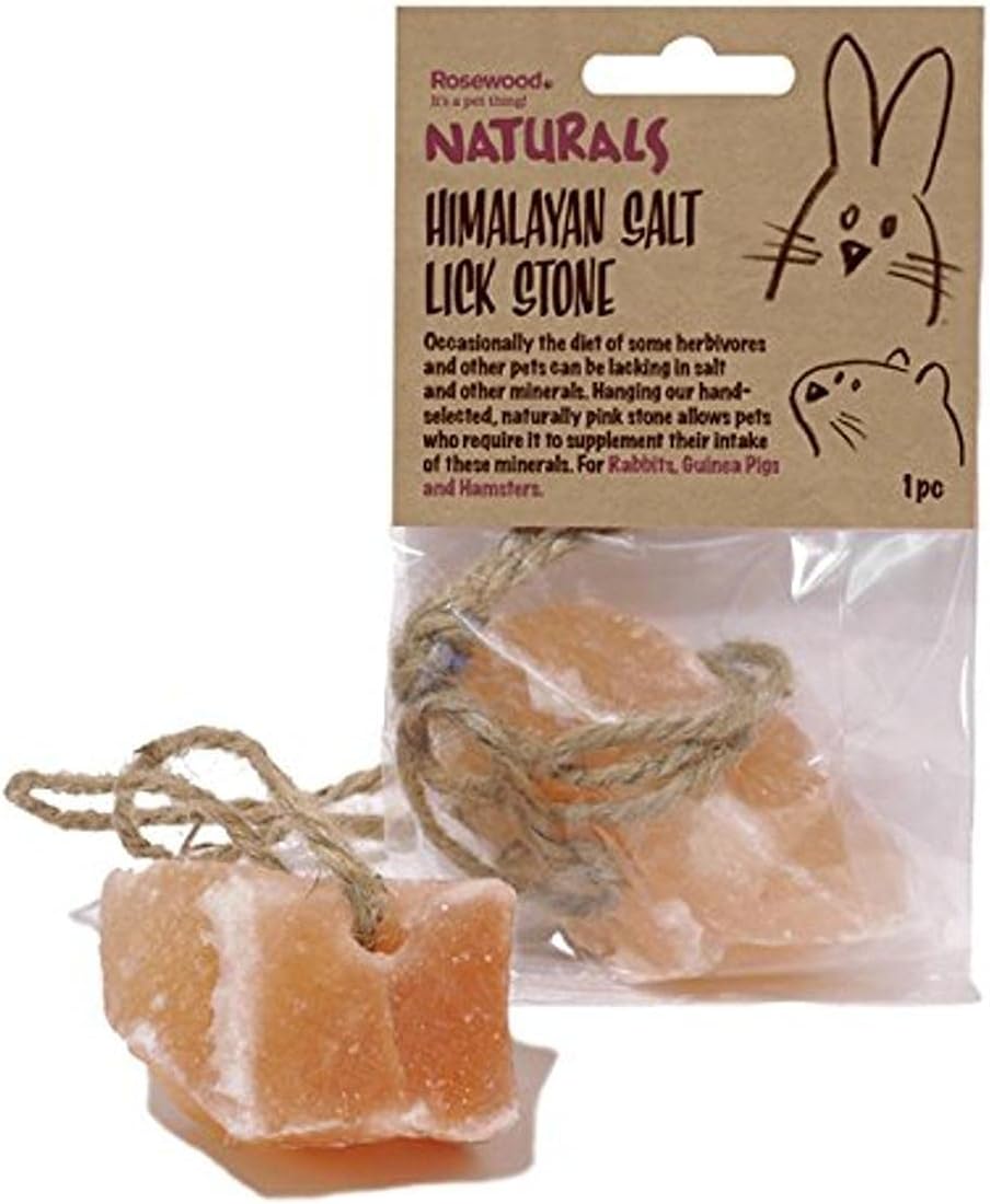 Rosewood Naturals Himalayan Salt Lick Stone, Small Animal Mineral Stone for Rabbits, Guinea Pigs and Hamsters, (Pack of 1) - Comfort Style