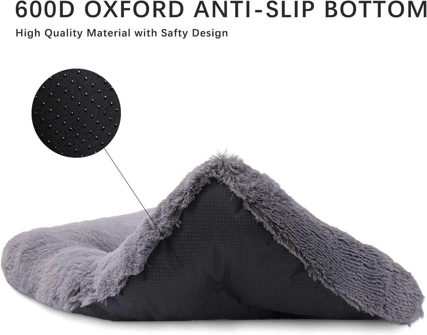 Jaspuriea Large Dog Bed Washable Dog Crate Mattress Calming Fluffy Anti Anxiety Dog Beds Deluxe Plush Dog Mat with Anti-Slip Bottom,90x60x8cm - Comfort Style