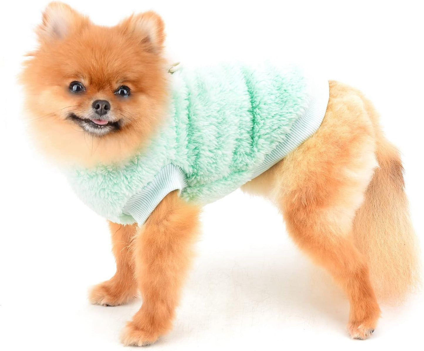 SMALLLEE_LUCKY_STORE Pet Sherpa Fleece Jumper Vest Sweaters Turtleneck Pullover with D-ring Soft Sweatshirt for Small Dogs Cat Puppy Boy Girl Yorkie Chihuahua Warm Fall Winter Clothes,Pink,S - Comfort Style