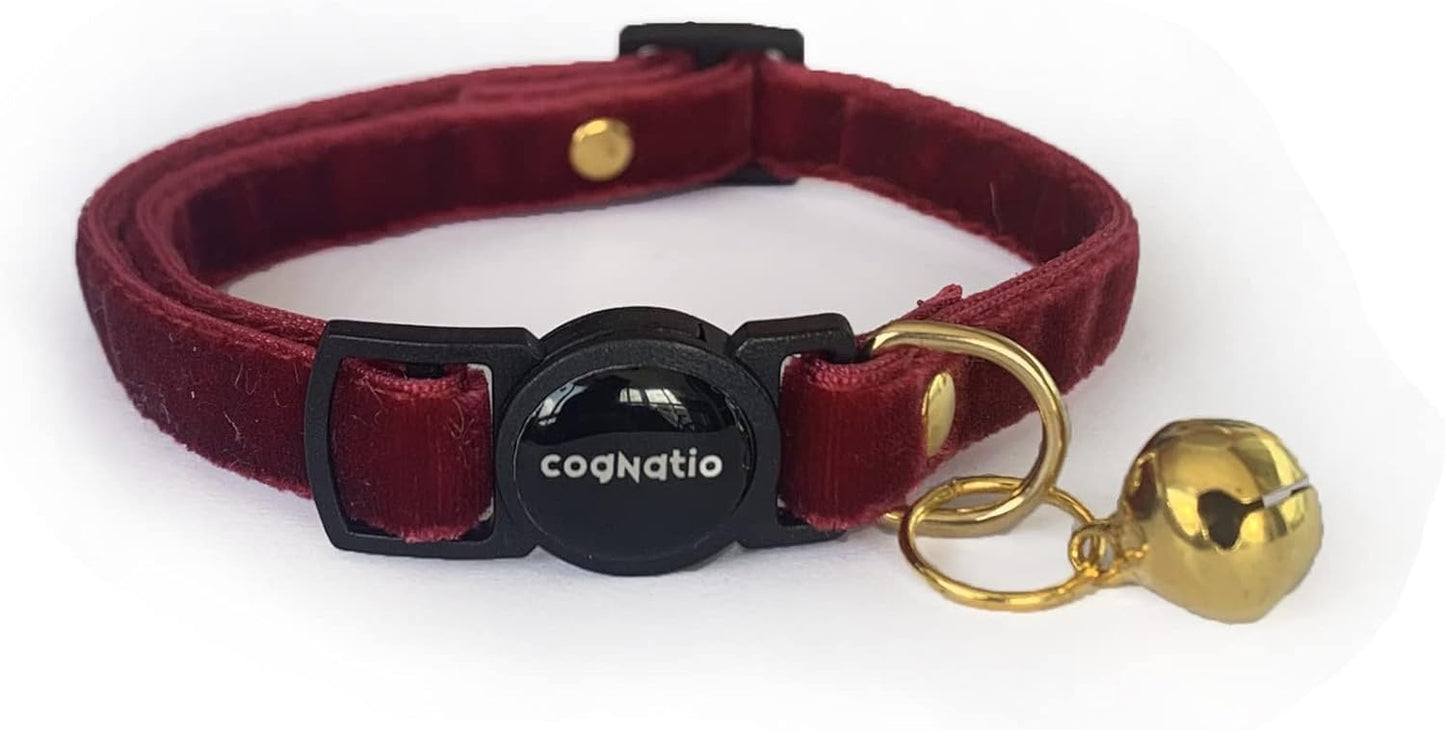Cognatio Safety Quick Release Cat Collars, Soft Kitten Collars with Detachable Bow Tie and Bell, Pack of 2, Adjustable 20-30 cm (20-30 cm, Green+Pink) - Comfort Style