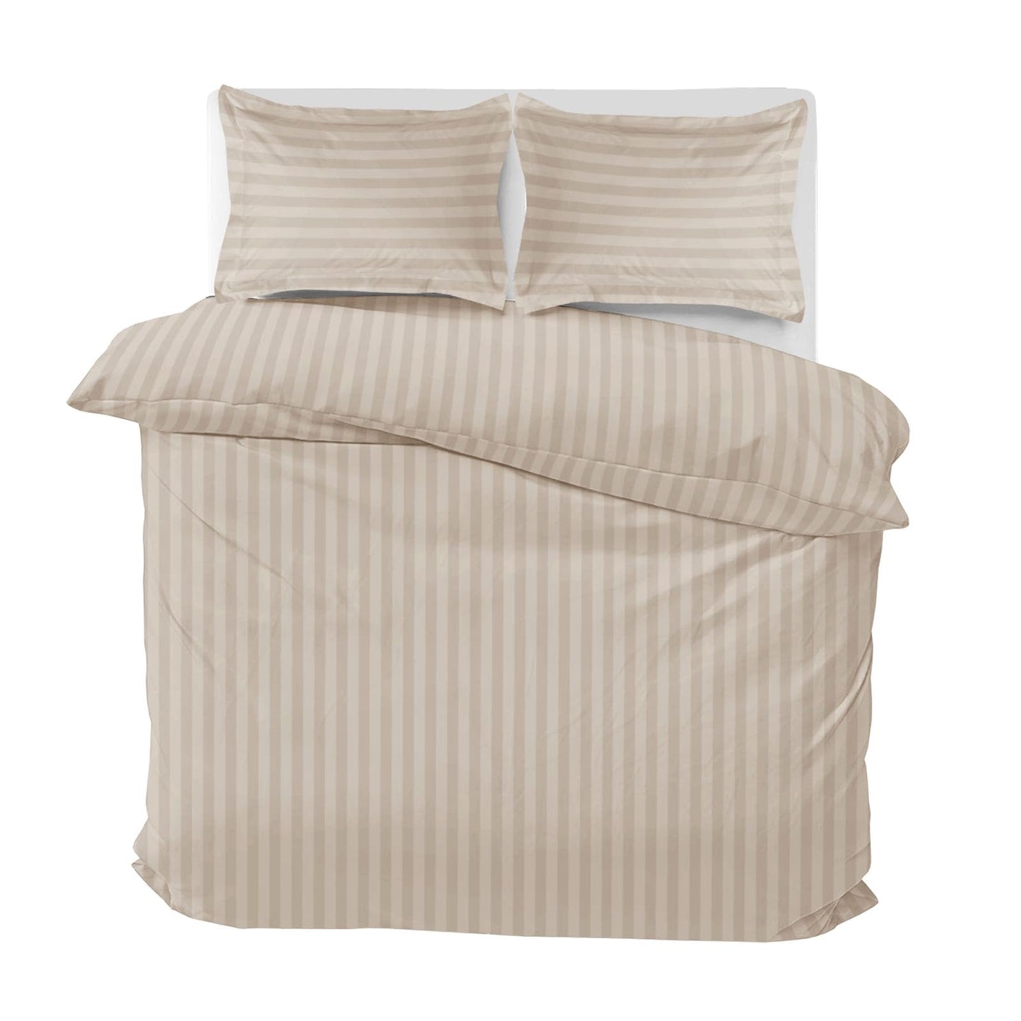 MOONLIGHT20015 Duvet Set Reversible Stripes Satin Double Bedding Set with 2 Pillowcases Soft Hypoallergenic Duvet Cover - Comfort Style