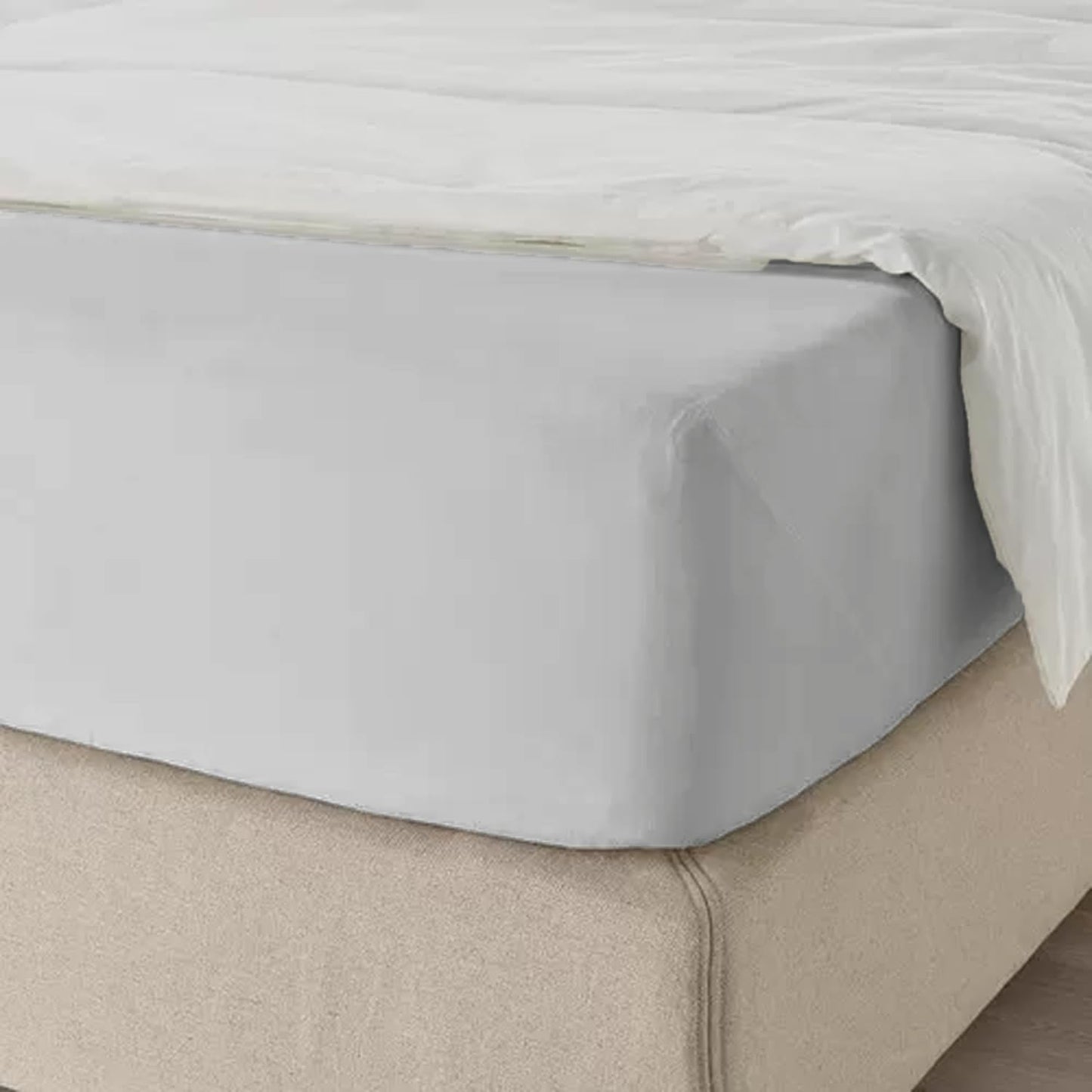 Fitted Sheet 25 cm Deep Brushed Microfiber Ultra Soft No-Iron Wrinkle-Resistant Plain Dyed Fitted Bed Sheets Hypoallergenic Breathable Sheets