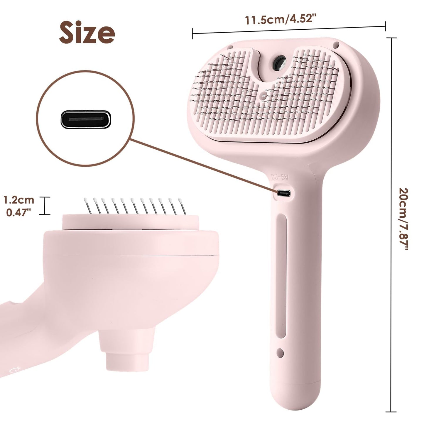 Pet Steam Brush for Dogs & Cats Hair Shedding