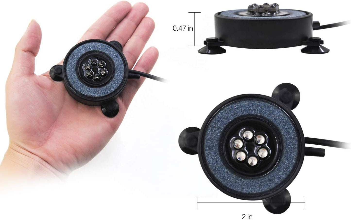 Unictop LED Aquarium Fish Tank Air Stone Light,Multi-Colored Bubble Disk for Fish - Comfort Style