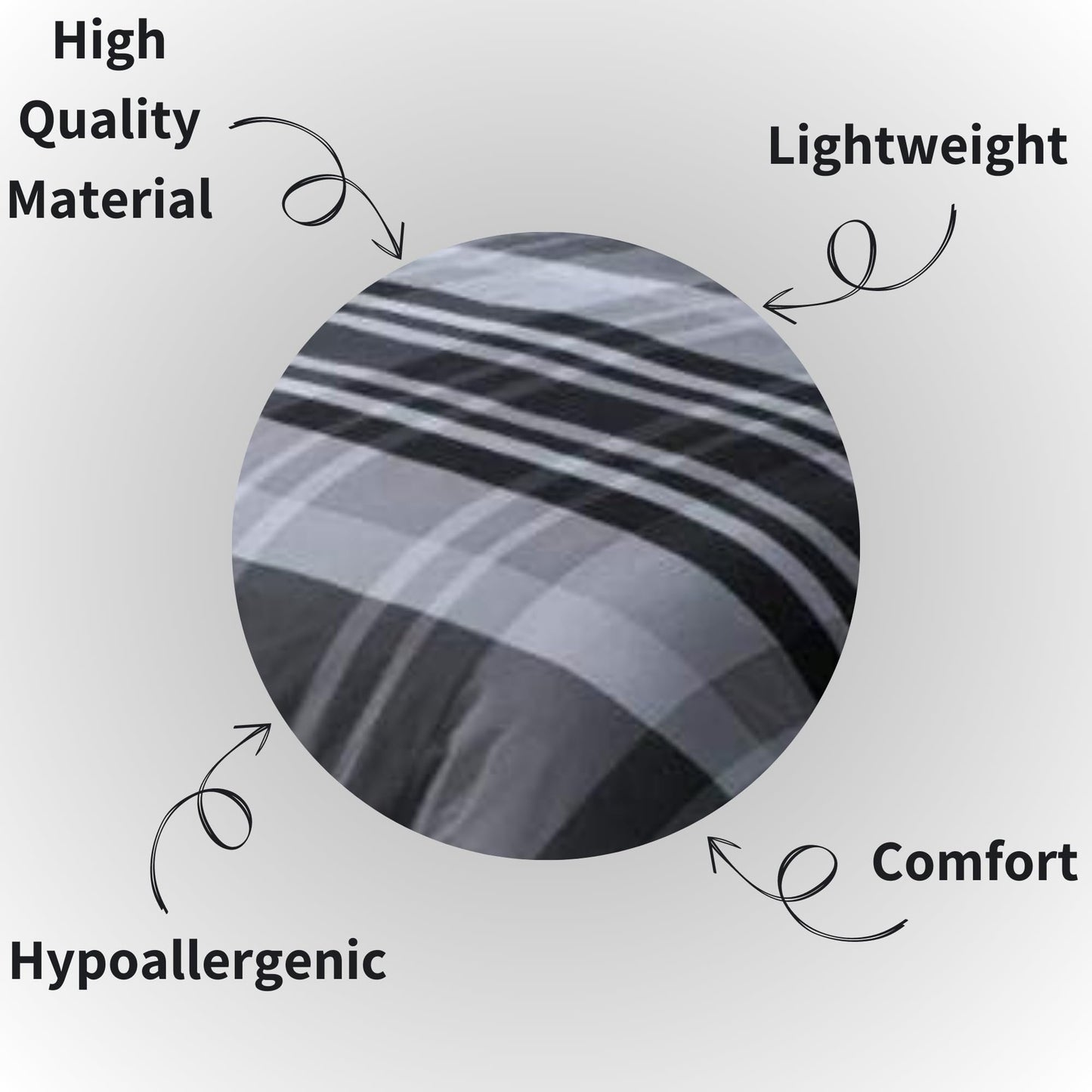 Olivia Rocco Hudson Check Duvet Cover Set Modern Print Cotton Rich Quilt Covers Bedding Bed Linen Set - Comfort Style