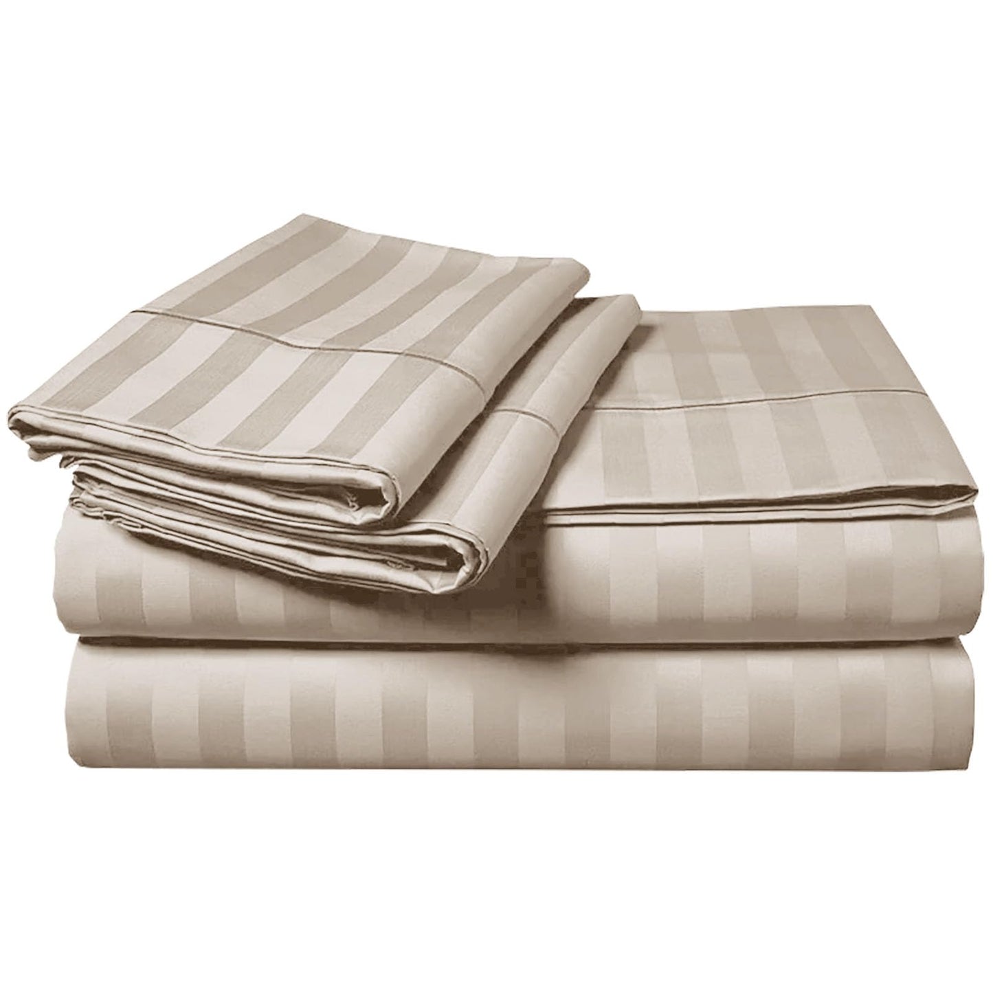 MOONLIGHT20015 Duvet Set Reversible Stripes Satin Double Bedding Set with 2 Pillowcases Soft Hypoallergenic Duvet Cover - Comfort Style