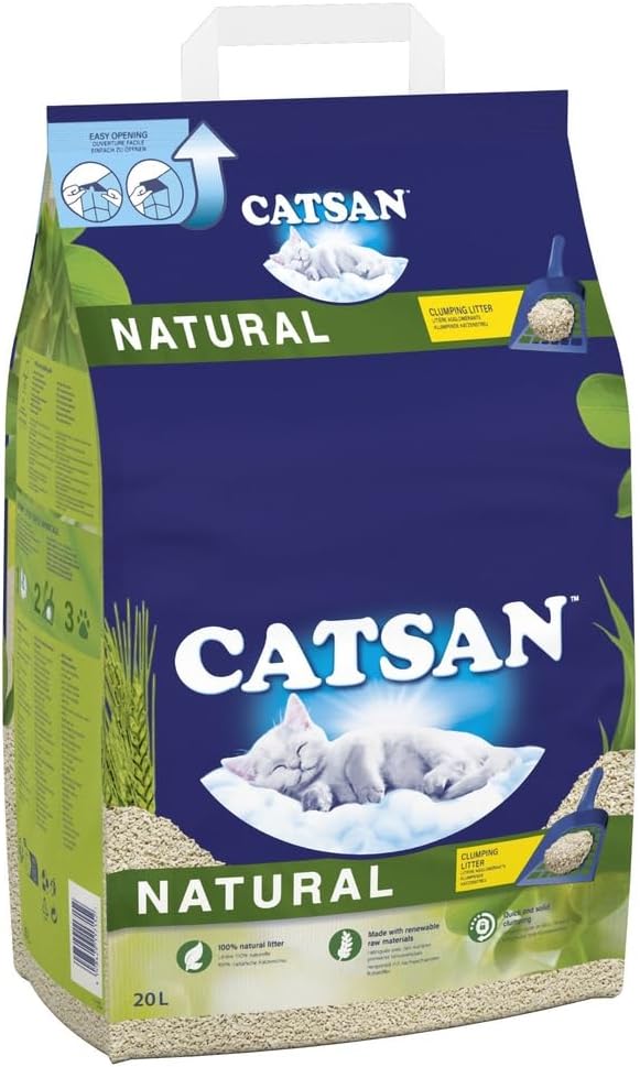 Catsan Natural Clumping Cat Litter, 100 Percent Biodegradable, Extra Absorbent, 20 Litre Bag - Comfort Style