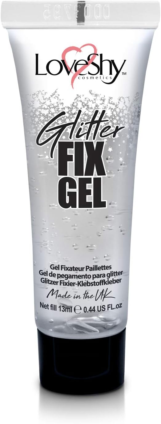Glitter Fix Gel by LoveShy Cosmetics - Vegan Face and Body Adhesive Primer Glue for Glitter, Eye Shadow, Pigment, Eye dust Application