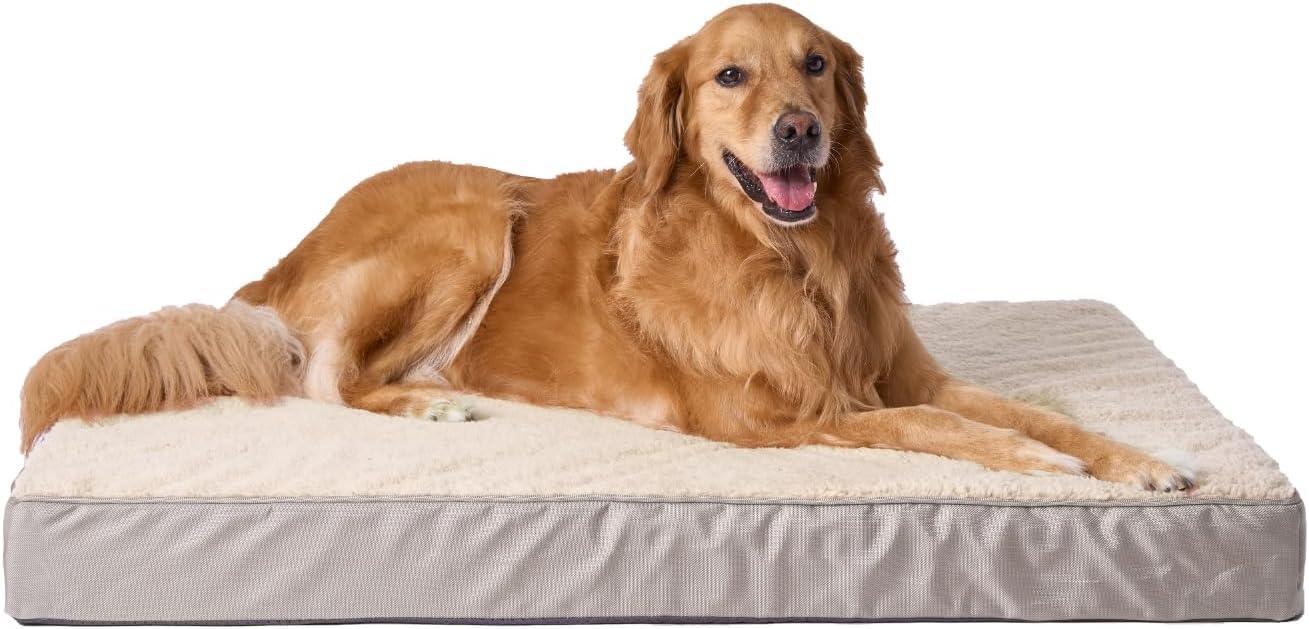EHEYCIGA Orthopedic Dog Beds Large Mattress with Removable Washable Cover for Crate, Grey, 91x68x9cm - Comfort Style