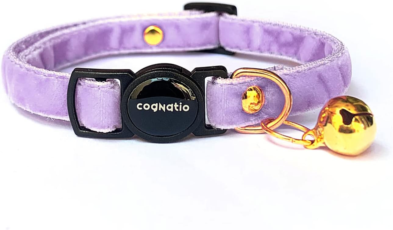 Cognatio Safety Quick Release Cat Collars, Soft Kitten Collars with Detachable Bow Tie and Bell, Pack of 2, Adjustable 20-30 cm (20-30 cm, Green+Pink) - Comfort Style