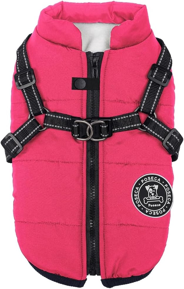 Poseca Dog Clothes for Small Dogs Dog Coat Waterproof Winter Jacket Warm Vest Dog Clothes Dog Coat Warm Winter Dog Jacket with Dog Harness for Small Medium Large Dogs - Comfort Style