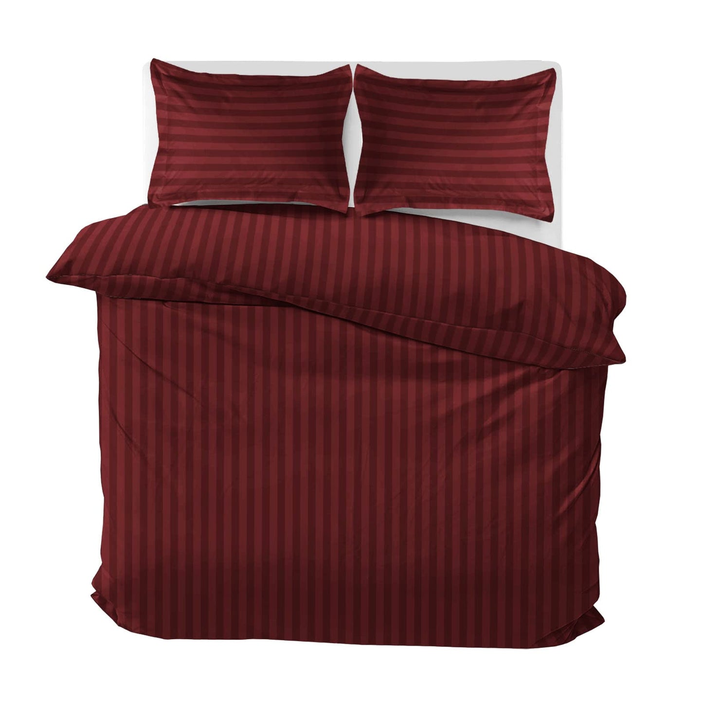 MOONLIGHT20015 Duvet Set Reversible Stripes Satin Double Bedding Set with 2 Pillowcases Soft Hypoallergenic Duvet Cover - Comfort Style