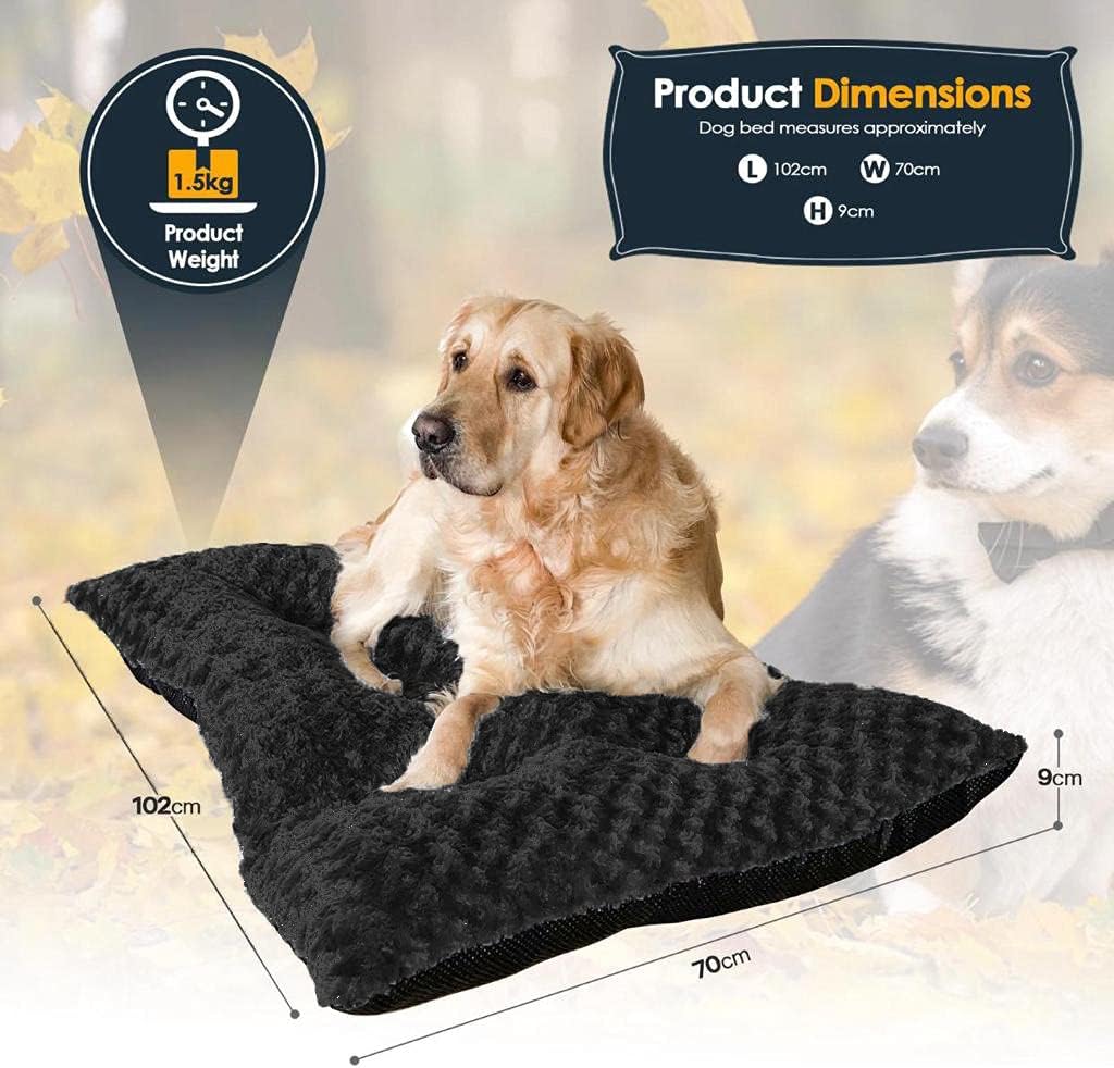 Victoria & Carter Large Dog Bed (102 x 70cm) Ultra Soft Pet Bed, Premium Plush Mattress Cushion For Medium Or Large Size Pets, Can Be Used For Dog Crate. Machine Wash & Dryer Friendly. (Light Grey) - Comfort Style