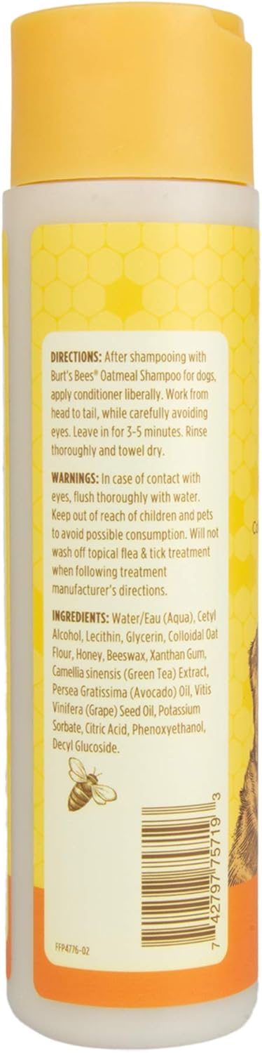 Burts Bees Oatmeal Dog Conditioner with Colloidal Oat Flour and Honey, 296ml