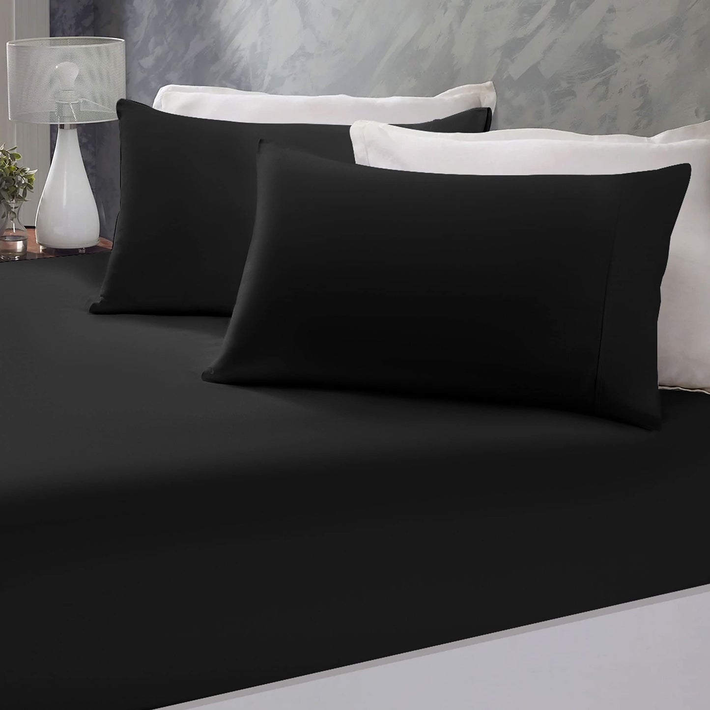 25 Cm Fitted Bed Sheets - Super Soft Deep Fitted Sheet Brushed Microfibre Anti Wrinkle Bedsheet Breathable & Fade Resistant