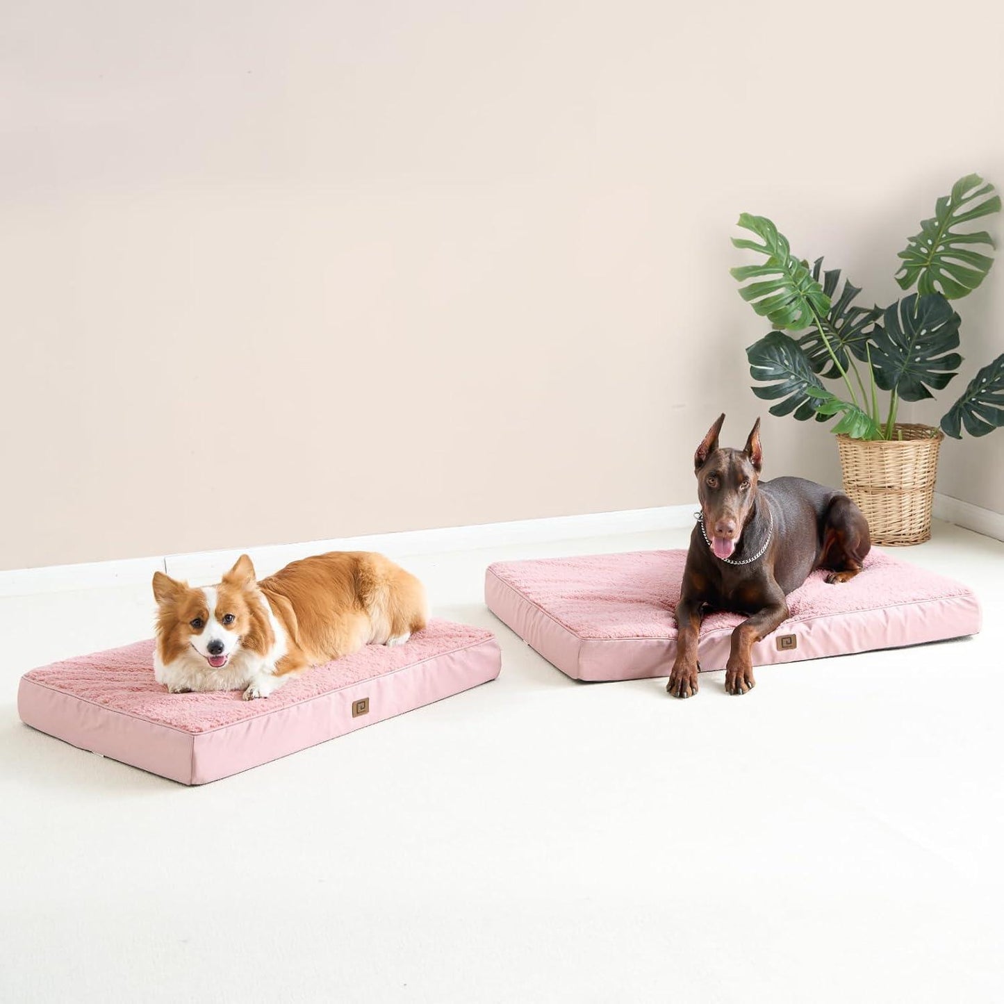 EHEYCIGA Orthopedic Dog Beds Large Mattress with Removable Washable Cover for Crate, Grey, 91x68x9cm - Comfort Style
