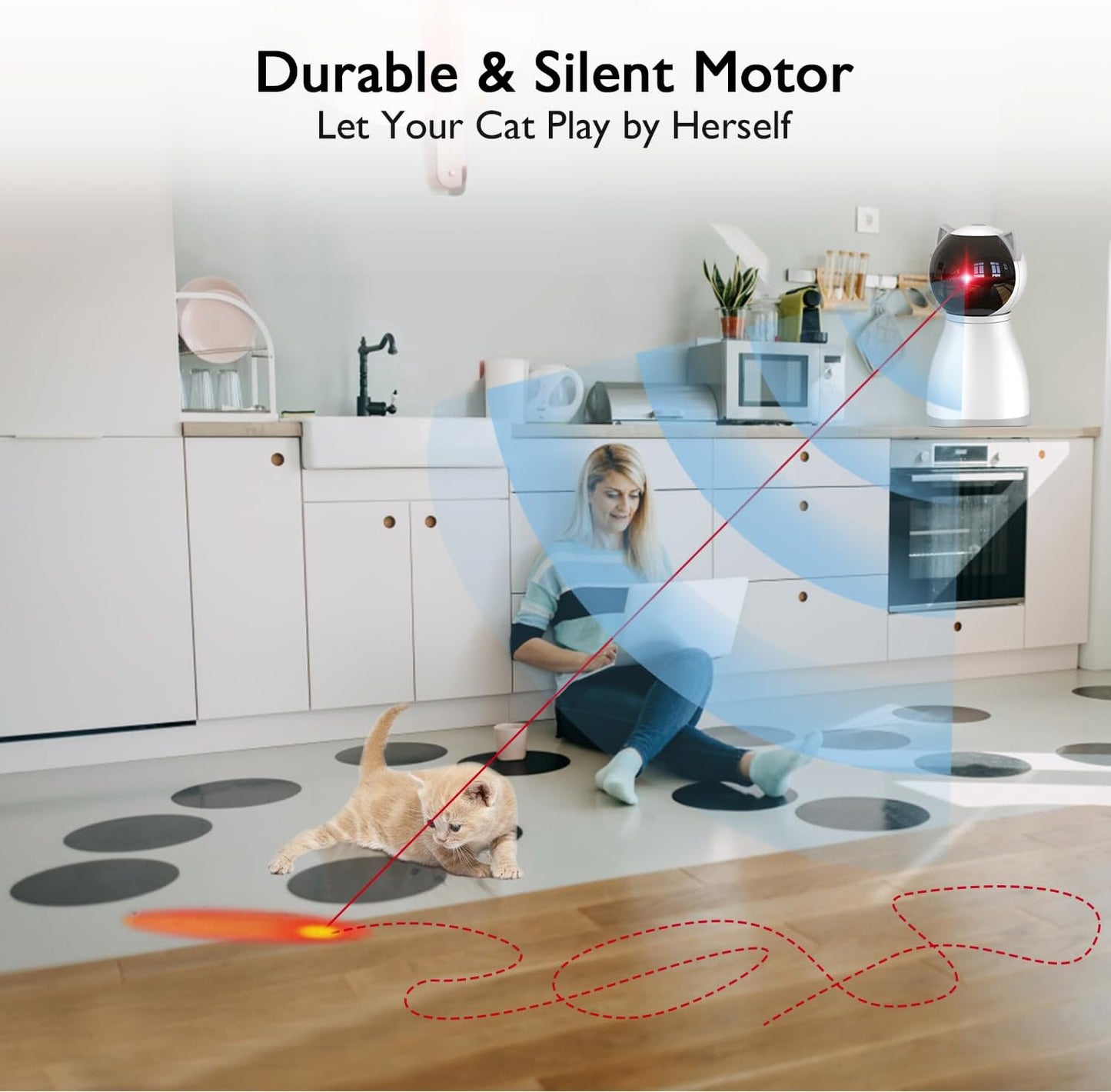 Laser Cats Toy for Indoor Cats, Motion Activated Interactive Cat Toys for Kitten/Dogs,USB Rechargeable - Comfort Style