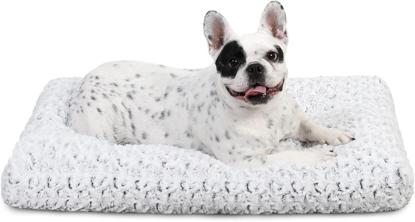 KSIIA Large Dog Bed Washable, Calming Dog Bed, Dog Crate Mattress with Non skid Bottom, Fluffy Anti Anxiety Dog Beds, Pet Beds Pillow Cushion for Dog, Dark Grey, 90x60x8cm - Comfort Style