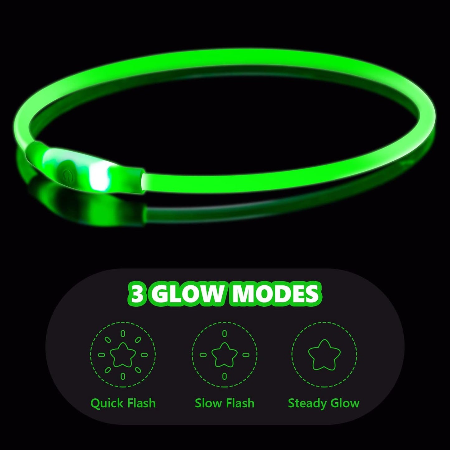 SerDa-Run Light Up Dog Collar, Dog Collar Lights for The Dark, Flashing Dog Collar Rechargeable, Size-Adjustable Light for Dog Collar with Three Modes(Blue) - Comfort Style