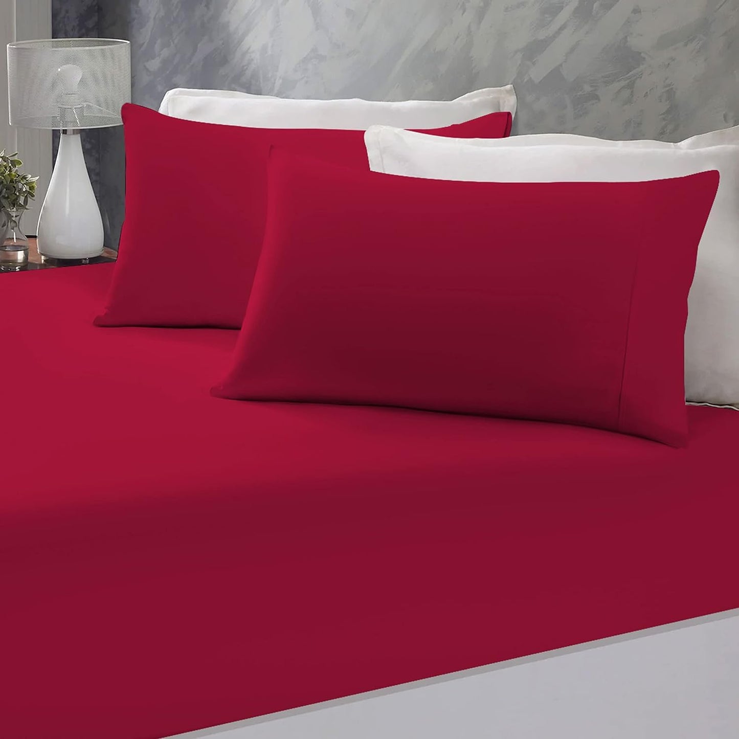25 Cm Fitted Bed Sheets - Super Soft Deep Fitted Sheet Brushed Microfibre Anti Wrinkle Bedsheet Breathable & Fade Resistant