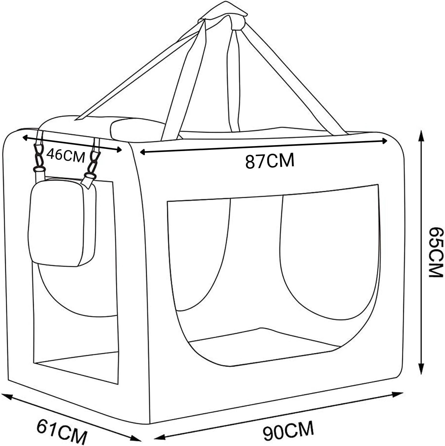 lionto Dog transport box foldable for travel & car, 50x34x36 cm, sturdy transport box with carrying handles & blanket for cats & dogs up to 10 kg, sturdy fabric dog box for small & large, beige - Comfort Style