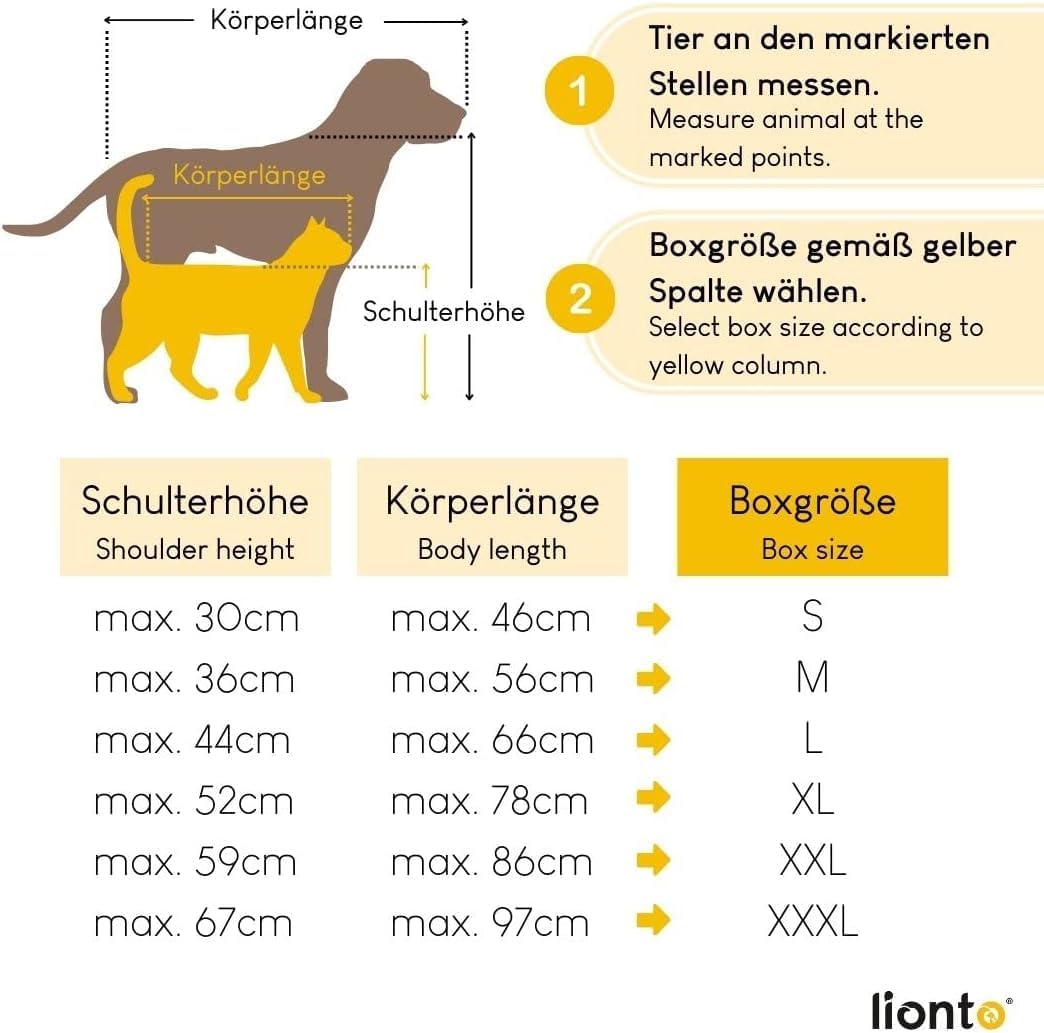 lionto Dog transport box foldable for travel & car, 50x34x36 cm, sturdy transport box with carrying handles & blanket for cats & dogs up to 10 kg, sturdy fabric dog box for small & large, beige - Comfort Style